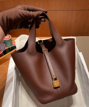 에르메스 피코탄 락18 브라운 금장 클레망스 가죽